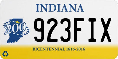 IN license plate 923FIX