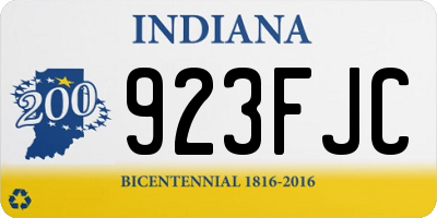 IN license plate 923FJC