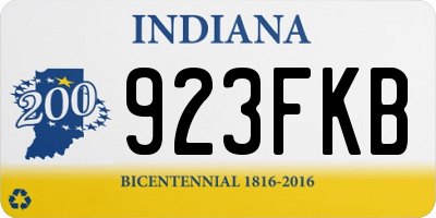 IN license plate 923FKB