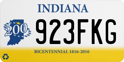 IN license plate 923FKG