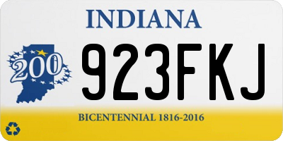 IN license plate 923FKJ