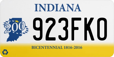IN license plate 923FKO
