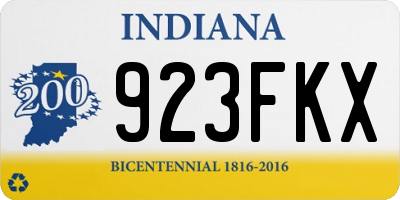 IN license plate 923FKX