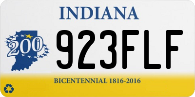 IN license plate 923FLF