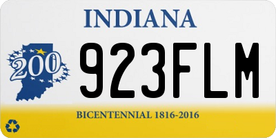 IN license plate 923FLM