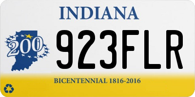 IN license plate 923FLR
