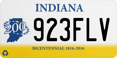 IN license plate 923FLV