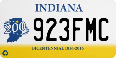 IN license plate 923FMC
