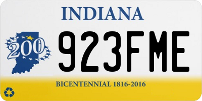 IN license plate 923FME