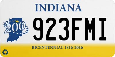 IN license plate 923FMI
