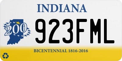 IN license plate 923FML
