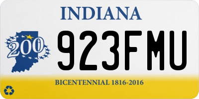 IN license plate 923FMU