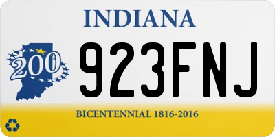 IN license plate 923FNJ