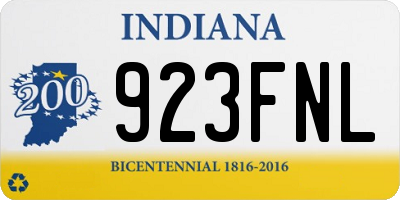 IN license plate 923FNL