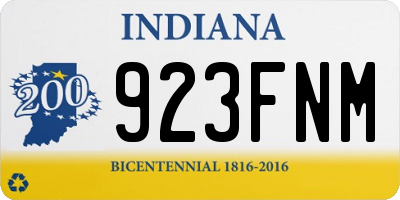 IN license plate 923FNM