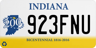 IN license plate 923FNU