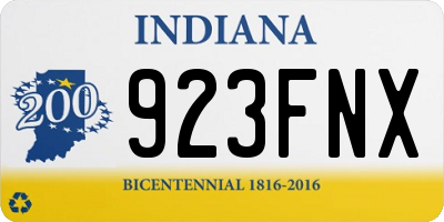 IN license plate 923FNX