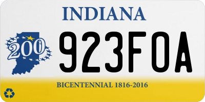IN license plate 923FOA