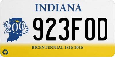 IN license plate 923FOD