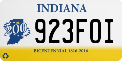 IN license plate 923FOI