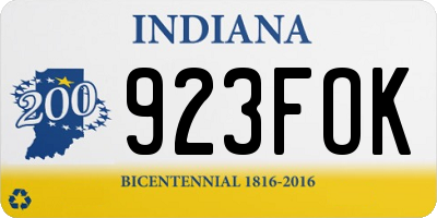 IN license plate 923FOK