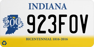 IN license plate 923FOV