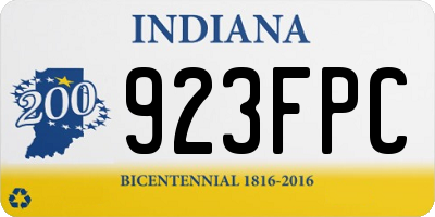 IN license plate 923FPC