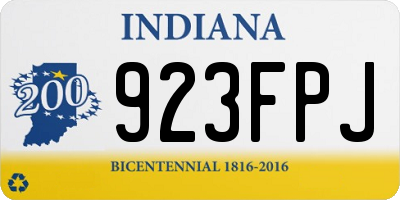 IN license plate 923FPJ