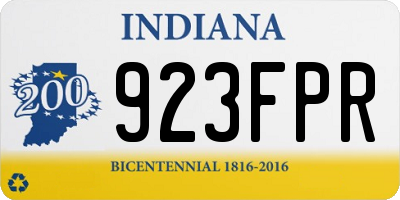 IN license plate 923FPR
