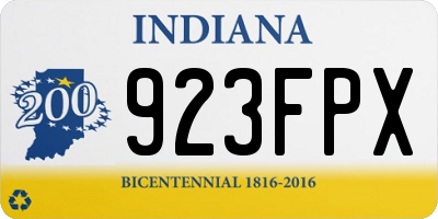 IN license plate 923FPX