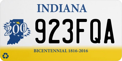 IN license plate 923FQA