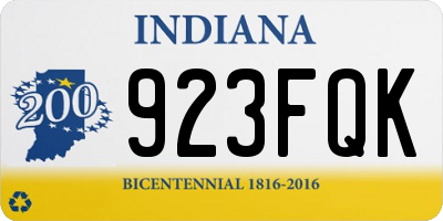 IN license plate 923FQK
