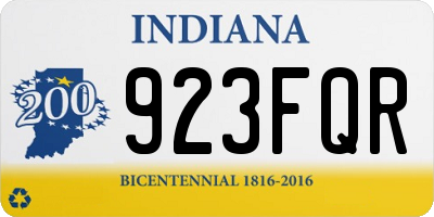 IN license plate 923FQR
