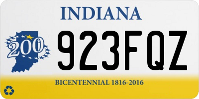 IN license plate 923FQZ