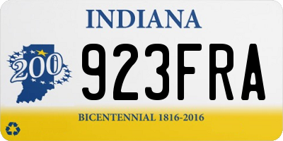IN license plate 923FRA