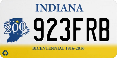 IN license plate 923FRB