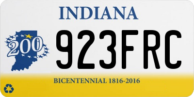 IN license plate 923FRC