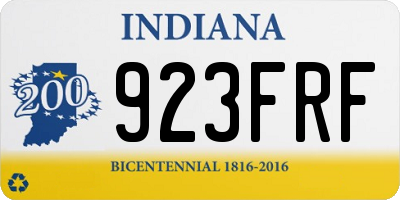 IN license plate 923FRF
