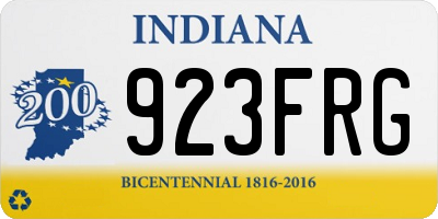 IN license plate 923FRG