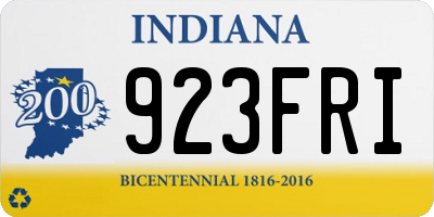 IN license plate 923FRI