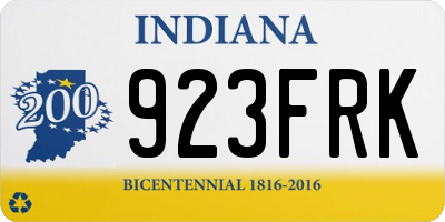 IN license plate 923FRK