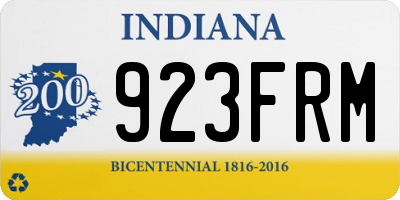 IN license plate 923FRM