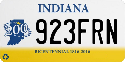 IN license plate 923FRN