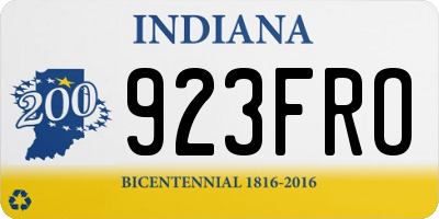 IN license plate 923FRO