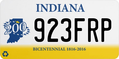 IN license plate 923FRP