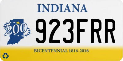 IN license plate 923FRR