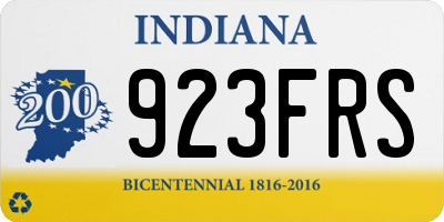 IN license plate 923FRS
