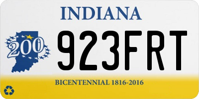 IN license plate 923FRT