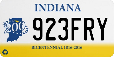 IN license plate 923FRY