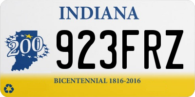 IN license plate 923FRZ